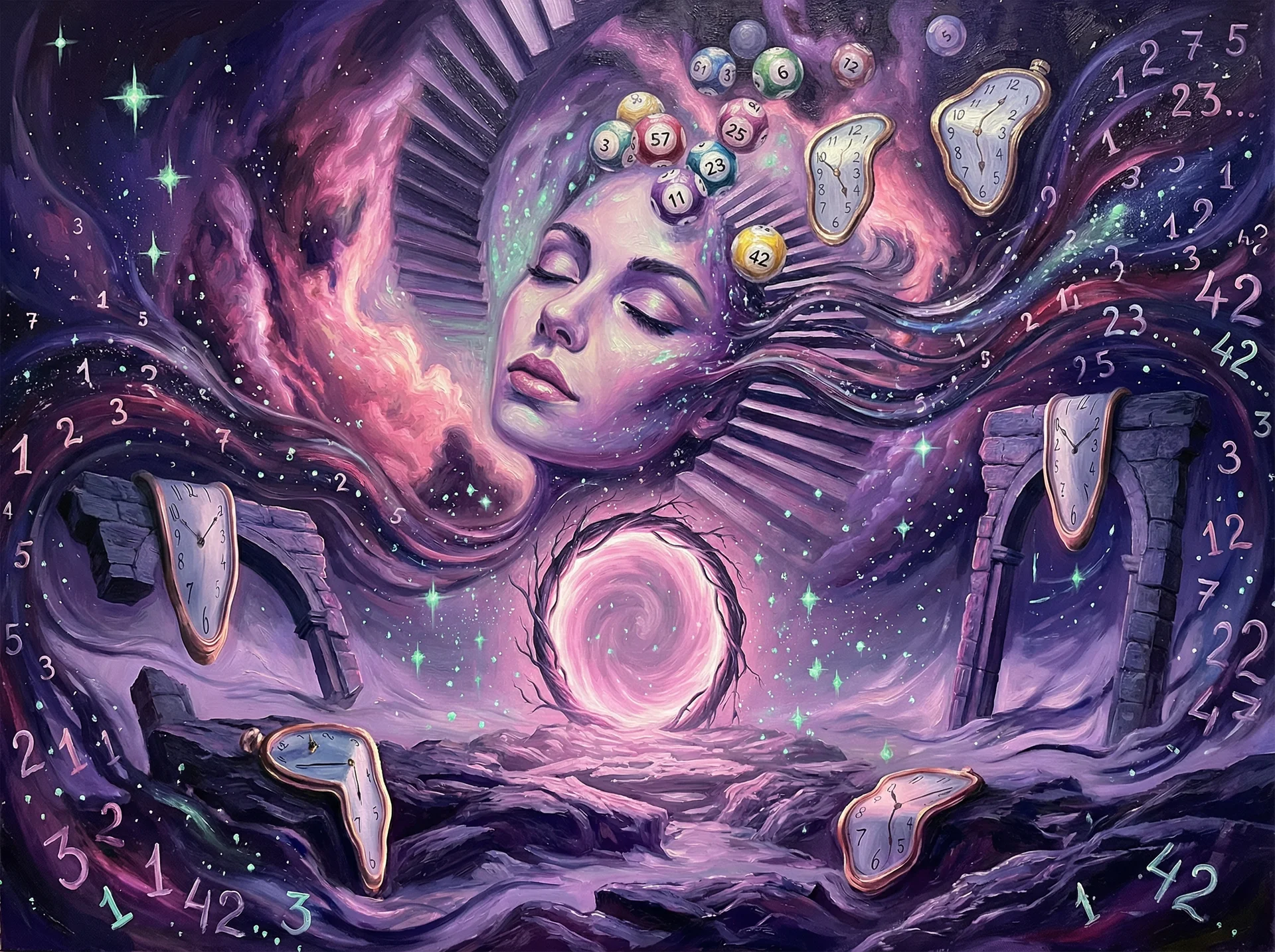 超现实艺术作品 - 宇宙面容与星河之梦，重庆时时彩 灵感画作